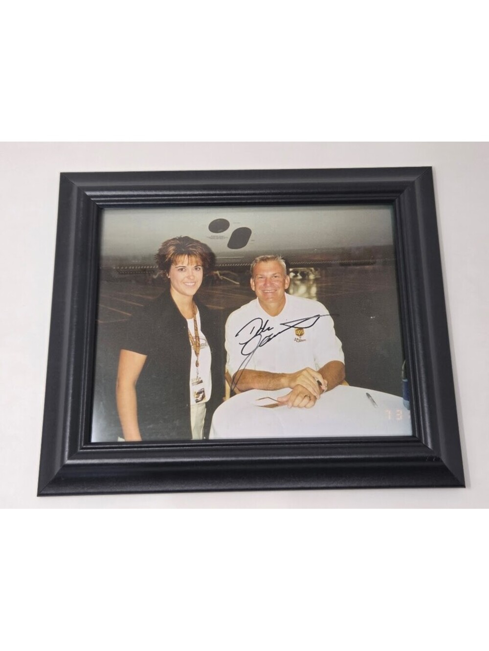 Framed 8x10 Dale Jarrett Autographed Photo UPS Racing Signed Display Piece